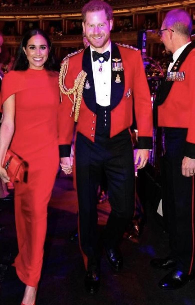 هاري وميغان في احتفال مشاة البحرية الملكية- انستغرام @sussexroyal